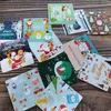 50pcs Square Merry Christma Small Gift Message Writable Greeting Cards Year Postcard Card Xmas Party Decoration 6X6CM 240301