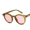 Occhiali da sole HAPTRON 2024 Rosso Blu Rotondo Donna Brand Designer Moda Rosa Giallo Occhiali da sole Vintage Retro Shades