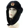 Emblema militar do exército soviético, chapéus bomber rússia ushanka, chapéu de piloto, caçador, chapéu de inverno, pele de coelho falsa, protetor de orelha masculino, bonés de neve d1901265n