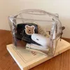 Sac de lavage d'ours de maquillage en PVC Transparent Koala brodé de Style Instagram, sac de rangement Portable de grande capacité en forme de cœur de fille 359671