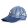 Berretti a sfera 2024 Cappello estivo per bambini per ragazze dei ragazzi Lettera Bambini Cappelli da sole Mesh Denim Traspirante Berretto da baseball netto per bambini 1-6 anni