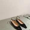 Aquazzur Ballet Flat Shoes Designer merkschoenen Dames puntig Patent Leather Naakt Luxe Damesschoenen Trouwschoenen Banquet Schoenen Schoenen Maker Black