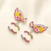 Pendientes de borla con colgante de lujo para mujer, joyería de diseño de mariposa, pendientes de tuerca para mujer, regalo de compromiso para amantes