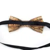 Brand New Cork Wood Men's Bow Tie Wooden Stripe Bow Ties Handmade Plaid Bowtie For Men Wedding Party Accessories Neckwear281K