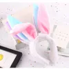 Easter LED Bunny Ears Rabbit Costume Accessories Light Up Blinking Fluffy Rabbit Ear Headbands paljetter Huvudbonad kostym cosplay hårband påskpartygifts l008