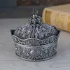 Vintage Jewelry Storage Box Creative Crown Pattern Jewelry Box Decorative Box Souvenir Gift Box