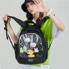 Schultaschen Kawaii ITA Kleiner Rucksack für Mädchen 14 Zoll Laptop Niedliche Tasche DIY Schöner schwarzer transparenter Rucksack Frauen