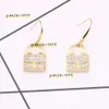 Stud Stud Designers élégants Boucles d'oreilles Dangle Luxe Stud Boucle d'oreille Double Lettres Bijoux Femmes 925 Argent Cristal Strass Perles Mariage Cadeaux Parfaits 2024