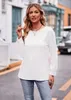 T-shirt da donna Tinta unita T-shirt oversize vintage Abbigliamento femminile Moda Autunno Tuniche Basic Casual Top Donna 2024 Camicia a maniche lunghe