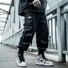 HOUZHOU Black Cargo Pants Men Joggers Hip Hop Techwear Pants Hippie Cargo Trousers for Men Streetwear Plus Size Pockets Oversize 240304