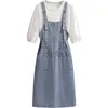 Grundlegende Freizeitkleider OC829M57 Denim-Trägerrock Damen-Frühlings-/Sommerkleid Zweiteiliges Set für hoch tailliertes Oberteil Luxus-Anpassung 240304