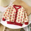 Autumn Winter Childrens Coat Knitted Jackets Boys Girls Sweater Warm Cardigans Baby Thickened Outer Sweaters 240223