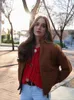 Chalecos de mujer 2024 suelto o-cuello hebilla de metal rojo punto cardigan chaleco moda mujer sin mangas solo pecho elegante calle suéter