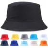 NIEUW KAK CAP Draagbare mode Solid Color Folding Fisherman Sun Cotton Hat Outdoor Men and Women Multi-Season Bucket Cap2325