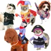 Giacche Simpatici costumi per animali domestici di Halloween Cosplay Vampiro Polizia Cowboy Pirata per cani di piccola taglia Gatti Gattini Cuccioli Vestiti Kawaii per animali domestici