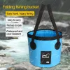 Lådor 12/20L Bärbar vikbar hink, fällbar fiskeskopa, campingvattenförvaringsbehållare Collapsible Outdoor Travel Water Hucket