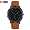 トップブランドアナログクォーツメンズウォッチSkmei Black Minimalism Classic Man Wristwatch Vintage Leather Band Fashion Clock Male 1203K