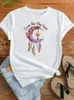 Dames T-shirts Aquarel Bloem Zoete Trend Mode Shirt Grafische T-shirt met korte mouwen Dames Vrouwelijke kleding Print Top Dameskleding T-shirt