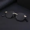 Trendy Leapord Rimless Sunglasses With Carved Lenses And Rods Legs