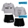 セットkpop straykids straykids fray kids no easiasy noeasy New Album Short Sleeve Crop + Shorts Sweats Suitlessuits Two Piece Outfits