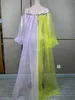 Stage Wear Soirée Sexy Cristaux colorés Robe transparente Anniversaire Célébrer Tenue de bal de mariage Poshoot