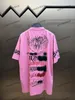 xinxinbuy Maglietta da uomo firmata Tee 2024 Graffiti lettera stampa modello Parigi manica corta in cotone donna blu nero rosso XS-2XL