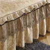 Couvre-lit de luxe en dentelle, 3 pièces, jupe épaisse, beau lin, draps de literie pour la maison, QueenKing, taille 240227