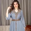 Etniska kläder lyxiga abaya diamanter muslimska eleganta kvinnliga klänningar kaftan marockanska dubai kaftan klänning kväll fest eid mubarak jalabiya