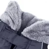 Vêtements pour chiens Manteau chaud Vêtements réglables imperméables avec col de fourrure Veste réfléchissante réversible d'hiver résistante au froid