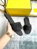 New Double Strap Flat Sandals with F Decorative Buckle and Antique Blue Denim Material embellishment Quilted F Pattern Size 35-42 with Box