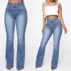 Jeans Jeans a vita alta da donna Pantaloni in denim estetico vintage Streetwear Pantaloni casual per mamma Moda coreana Femme Pantalones De Mujer