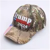 Party Hats Trump 2024 Camouflage Cap broderad baseballhatt med justerbar rem Drop Delivery Home Garden Festive Supplies DHW38