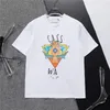 Homens camisetas Designer Tees Rainbow Cogumelo Carta Imprimir Manga Curta Tops Algodão Solto Homens Mulheres Camisa Tamanho Asiático