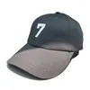 Ball Caps Fashion Number 7 Baseball Cap Women Hat Lucky Men Koreaanse zon voor snapback geborduurd