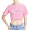 Dames T-shirts Oversimplified Vintage jaren 90 Crop Top Blootgesteld Navel T-shirt Oversize Oneck Tops Vrouwen Grappige T-shirt Mode