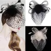 Neuer Stil Party Fascinator Haarschmuck Feder Clip Hut Blume Dame Schleier Hochzeit Decor1278W