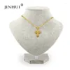 Pendant Necklaces JIN HUI 2024 Fashion Crucifix Jesus Necklace For Women/Men Catholic Religious Cross Gold Color Jewelry Gifts