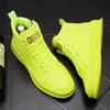 Tendance Nouveau Designer Hommes Fluorescent Vert Jaune Chaussures Casual Appartements Mocassins Mocassins De Luxe Punk Rock Baskets Zapatos Hombre