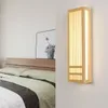 Wall Lamp LED Natural Bamboo Sconce Wood Japan Style Lighting Living Room Restaurant Cafe Bedroom El Hall Izakaya Light