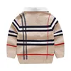 1-8T Enfant en bas âge pour garçon fille enfants pull gilet automne hiver chaud cardigan haut à manches longues pulls à carreaux mode tricots vêtements 240223