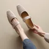 Casual Shoes Super Soft 2024 Spring and Autumn Square head Aprikos Mary Jane Women's French Culteil Thick Heel Shallow Mouth Single Single