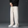 Men's Pants Spring Straight Tube Loose Wide Legs Handsome Sport Nine Points Corduroy Casual Boys