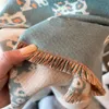 Lã clássico tricô padrão leopardo verificação feminina designer de moda luxo pashmina marca inverno quente envoltórios unisex casual na moda xales