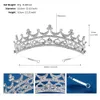 Silverfärg Roteston Kron Crystal Hair Accessories Pannband Brudbröllop Princess Tiara Crown