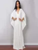 Griechische Göttin, reinweißes langes Kleid, atemberaubendes einfarbiges schwarzes Kaftan-Maxikleid mit hoher Taille und Fledermausärmeln für elegante Frauen 22064623467