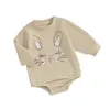 ロンパーズ男の子の女の子スウェットシャツプリント春の春の幼児用イースター服ボディスーツ
