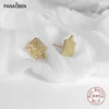 Stud Earrings PANAOBEN 925 Sterling Silver For Women Niche Simple Personality Wild Square Fashion Temperament Piercing Earings