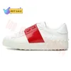 2024 Designer Valentines Casual Shoes Rockrunner Open Trainer White Black Rose Pink Sier Women Men Calfskin Leather Platform Sneakers Flat Trainers Jogging Shoes