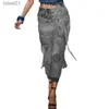 Dżinsy dżinsowe dżinsy Baijinbai Pants Fashion Talle Show Spring Summer Retro Street Loose szeroka noga 240304