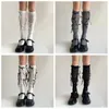 Damen-Socken, JK-Schleife, süße Lolita-Strumpfwaren, mittlere Röhre, gestreift, College-Stil, Kalb, Student